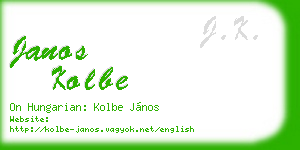 janos kolbe business card